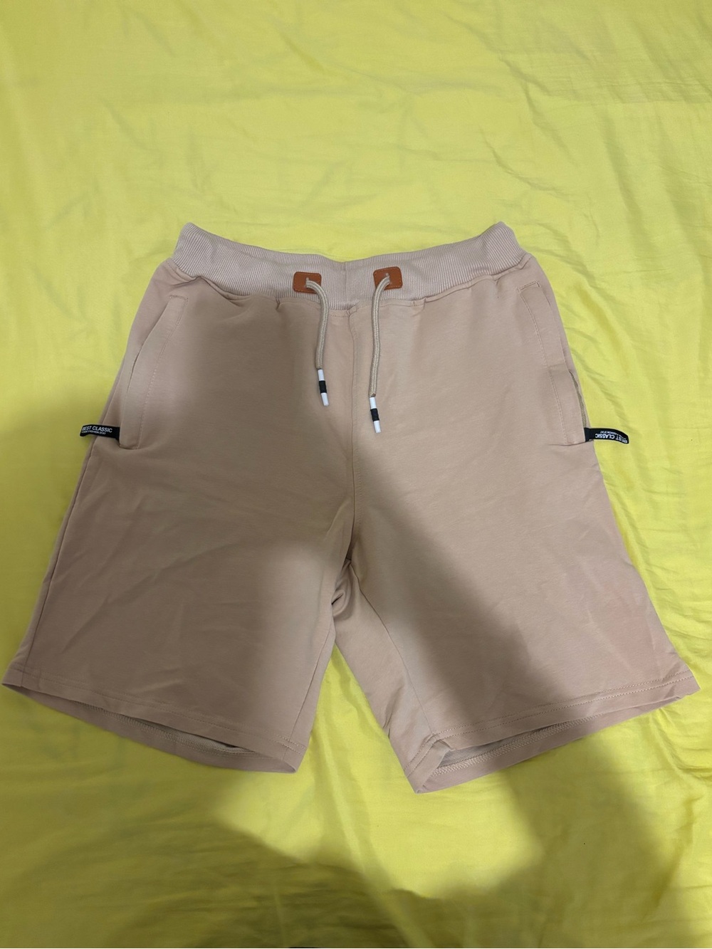 Men's Casual Drawstring Shorts - Beige